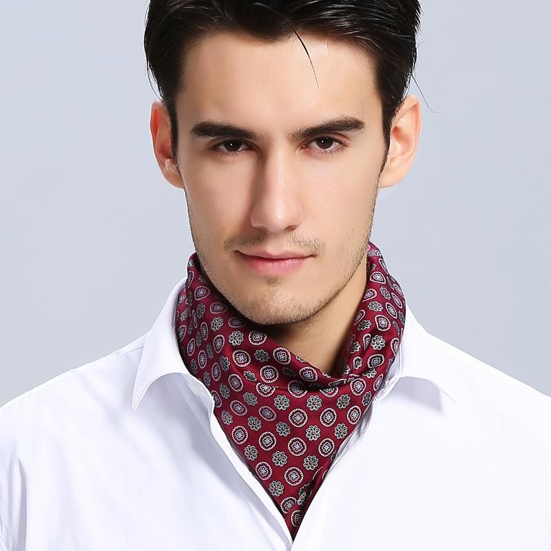  Small Square Scarf Men's Silk Scarf Autumn and Winter Thin  Section to Match The Suit Shirt Silk Small Neck Scarf (Color : D, Size : 53  * 53cm) (Argento 53 *