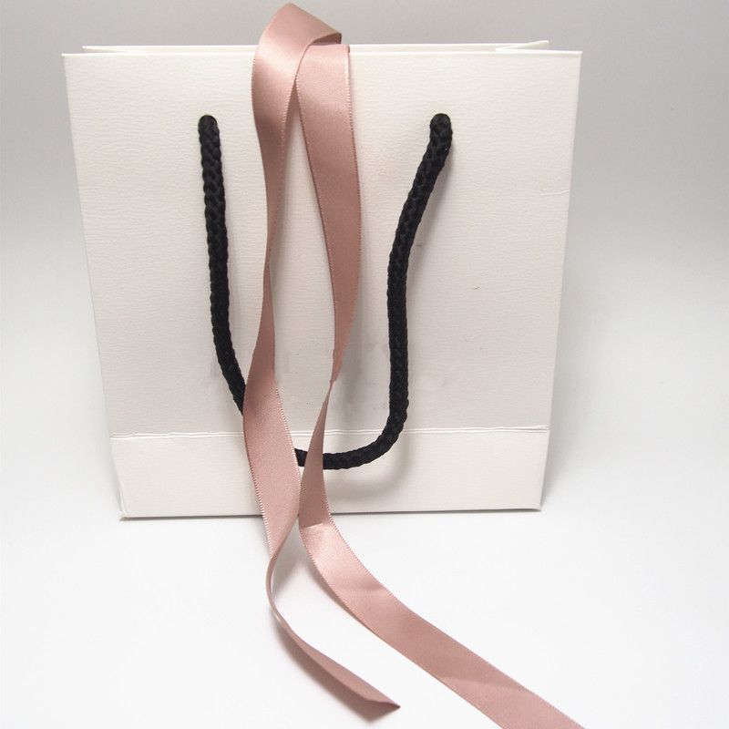 cardboard paper bag pink cord