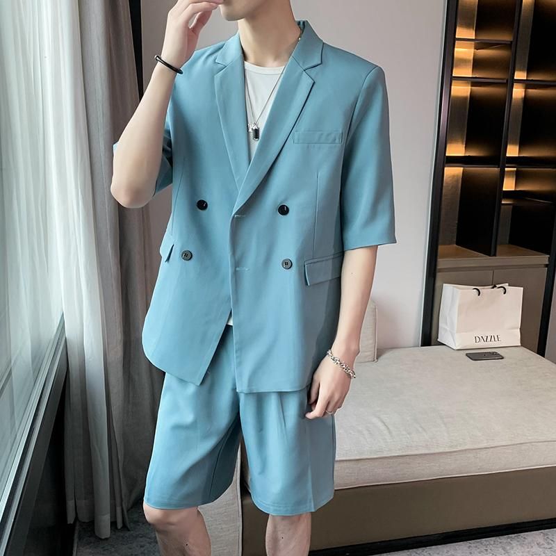 Acquistare Abiti Da Uomo Blazer Uomini Con Pantaloni Corti 2 Pezzo Giacca +  Pantaloncini Estate Elegante Matrimonio Prom Casual Slip Slip Sngo Smoking  Blazer Set Completo Economico | Consegna Veloce E Qualità | It.Dhgate