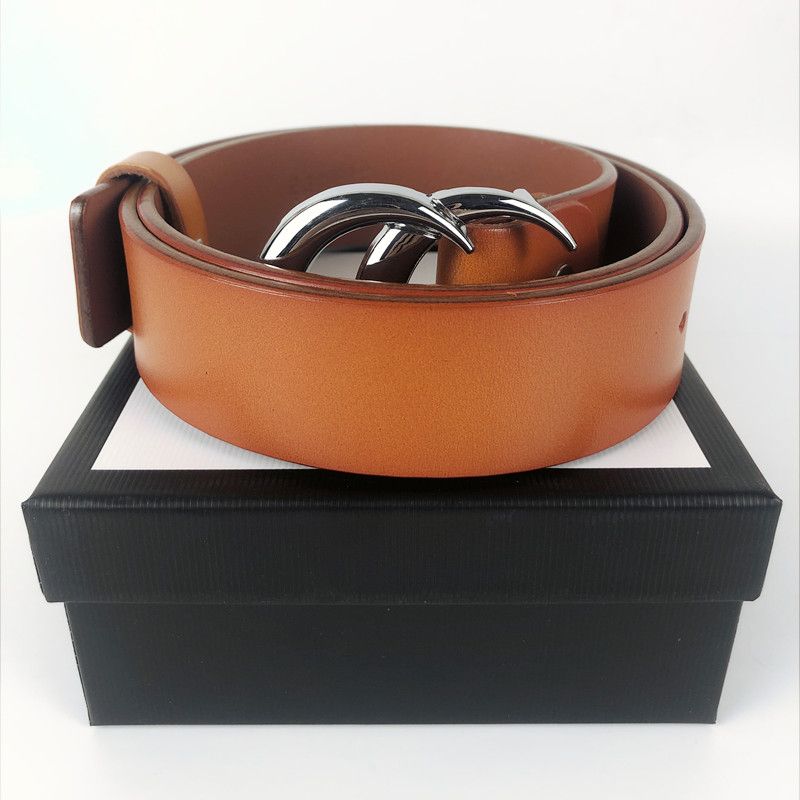 Silver buckle + Brown belt