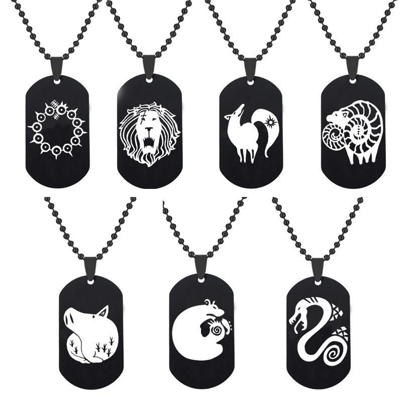 Pendant Necklaces Japanese Anime The Seven Deadly Sins Lion Alloy Tattoo Stainless Steel Chains For Men Pendant Necklaces Japanese Anime The Seven Deadly Sins Lion Alloy Tattoo Stainless Steel Chains For Men