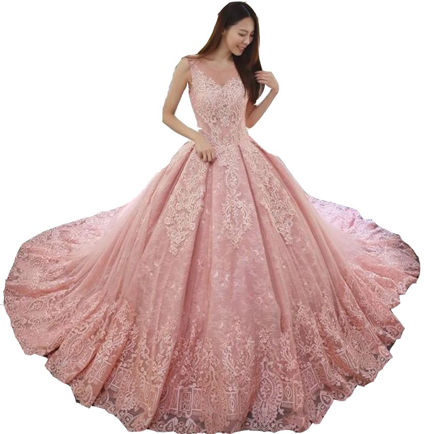 2022 Rosa Bola Vestido Quinceañera Vestidos Joyas Cuello Cuello Completo Encaje Apliques con cuentas Sin mangas 2022 Rosa Bola Vestido Quinceañera Vestidos Joyas Cuello Cuello Completo Encaje Apliques con cuentas Sin mangas