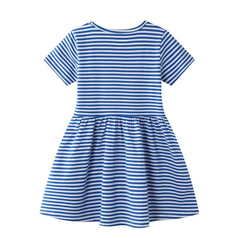 Vestido de dibujos animados de arco iris a rayas para niños para bebés Niños Mangas cortas Vestido de dibujos animados de arco iris a rayas para niños para bebés Niños Mangas cortas