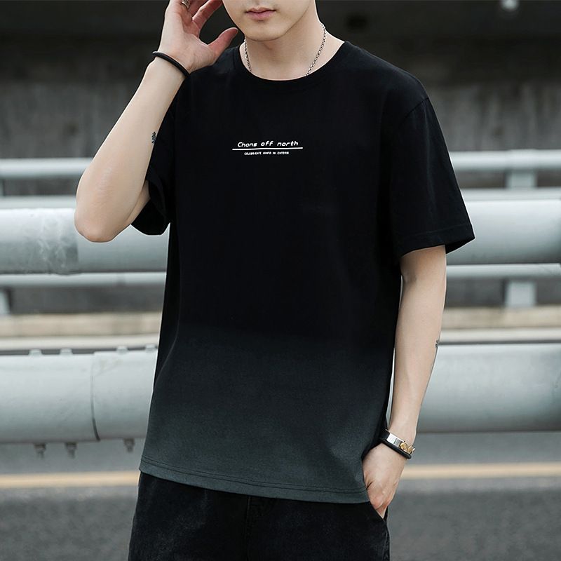 Compra Camiseta Moda 2021 Juvenil De Hombre Nueva Marca De Algodón  Cambiando Gradualmente Color De Ocio Cuello Redondo Tendencia MU Barato |  Entrega Rápida Y Calidad | Es.Dhgate