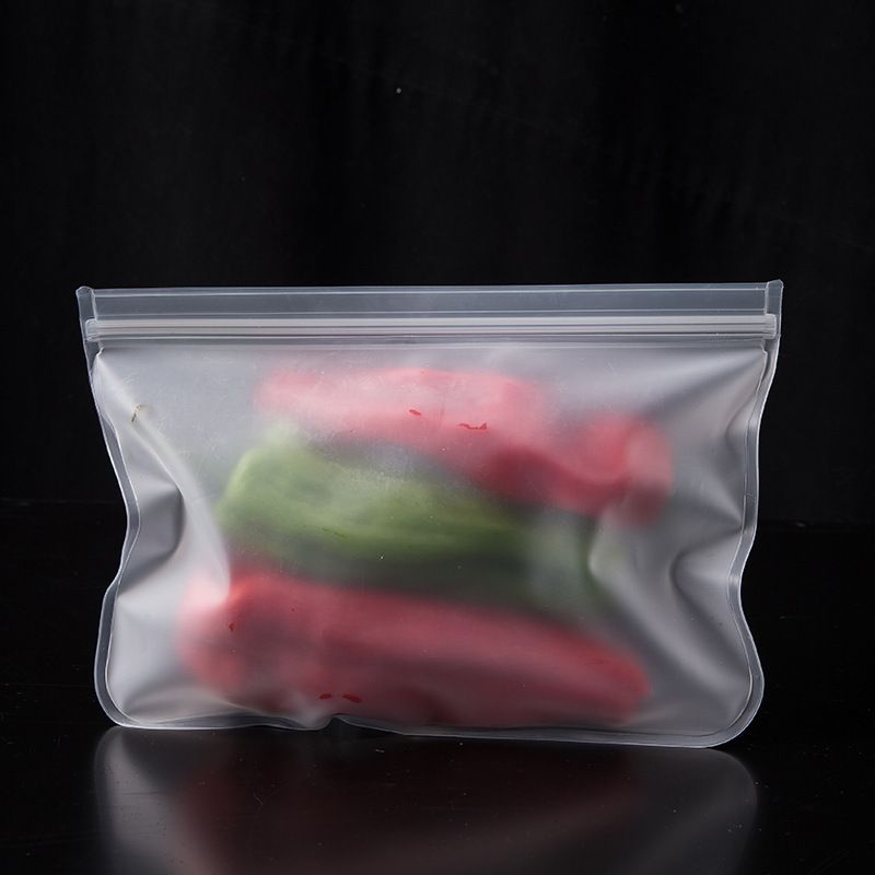 1Pc Storage Food Bag Silicone Freezer Bag Organizer Kitchen Reusable Leakproof 