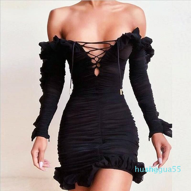 Casual Dresses Ladies Off Shoulder 