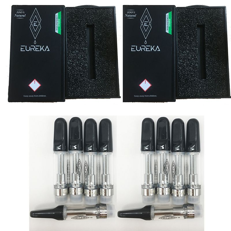 EUREKA Vape Cartridges Empty Ceramic Coil Atomizer 0.8ML 1ML Glass Tank