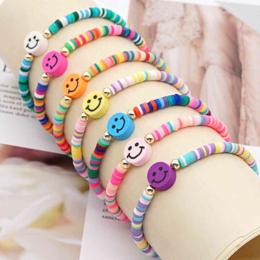 Clay Bead Bracelets Bohemian Letter Multi Layered Colorful, 44% OFF