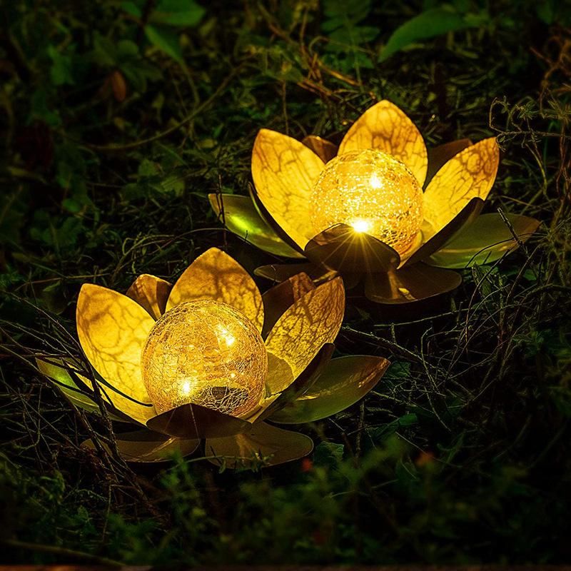 Lámpara de la bola de cristal solar LED Lotus impermeable de la luz del jardín del césped del paisaje del LED Lámpara de la bola de cristal solar LED Lotus impermeable de la luz del jardín del césped del paisaje del LED