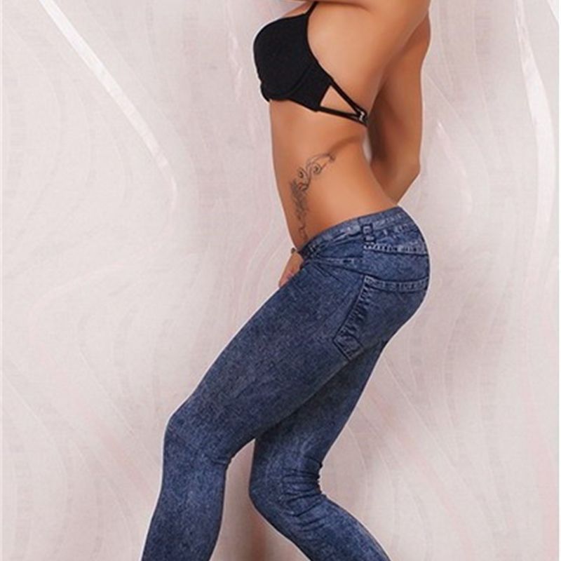 Women Jeans Jeggings Fashion Mature Slimming Leggings Lady Denim Look Legging  Pants 211201 From Kua01, $7.21