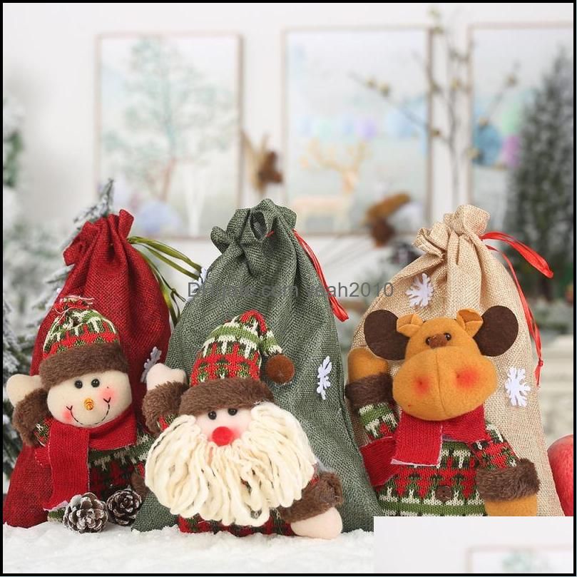 small cloth christmas gift bolsas