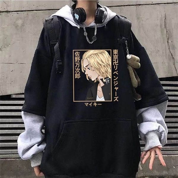 Tokyo Revengers Sudadera con Capucha de Manga Larga con Carácter-Blanco Tokyo Revengers Sudadera con Capucha de Manga Larga con Carácter-Blanco