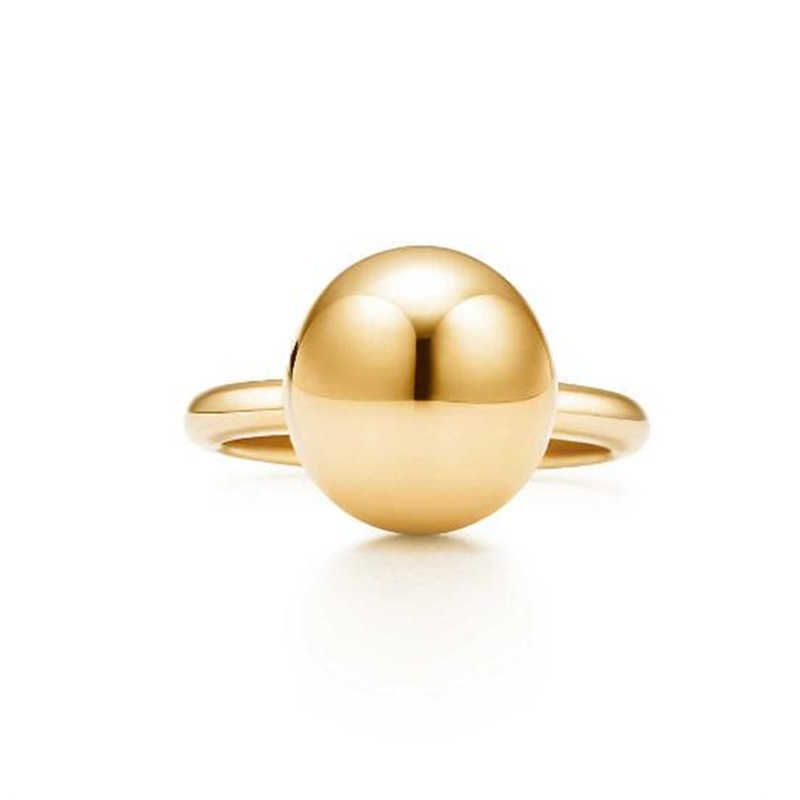 Кольцо с круглым бисером 10 мм в Gold-6 #