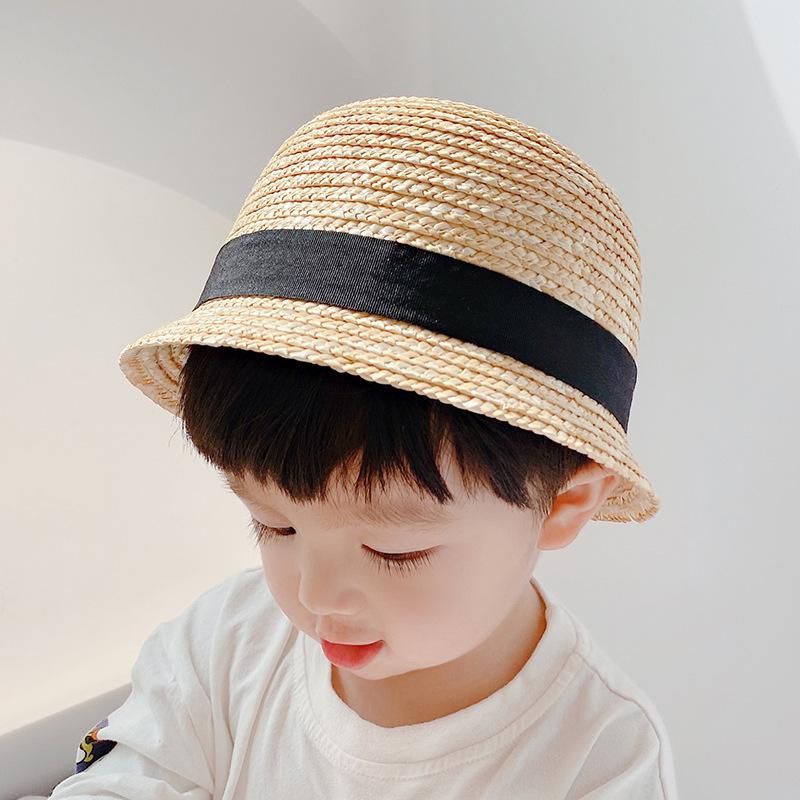 Hair Accessories Japanese Style Children Baby Straw Plaited Bucket Hat Fashion Round Top Outdoor Summer Sunhats Hair Accessories Japanese Style Children Baby Straw Plaited Bucket Hat Fashion Round Top Outdoor Summer Sunhats