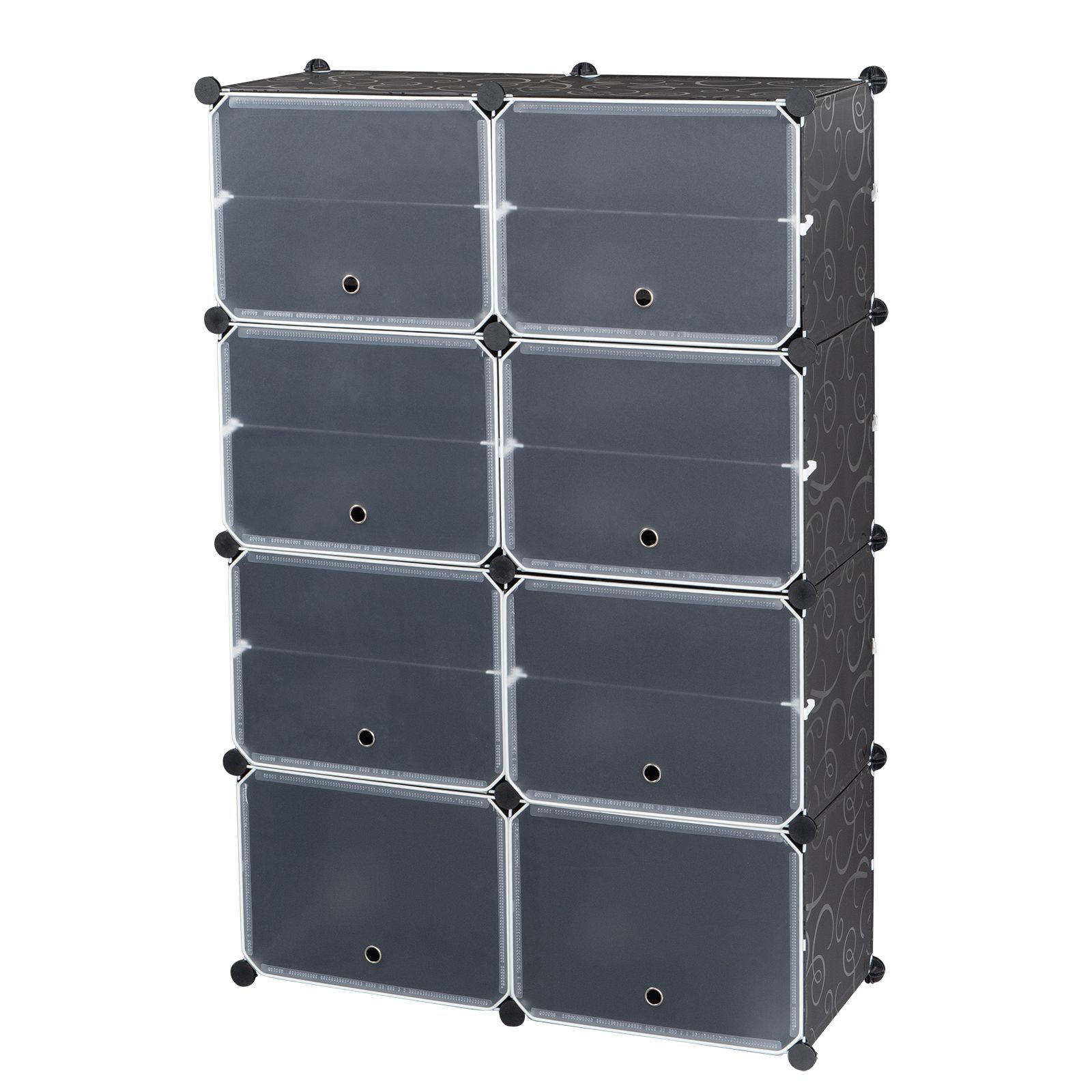 Tower Shelf Storage Boxes Shoes Rack Organizer, 14 Grids, 7-Tier Portable 28 Pair, Stand Expandable, for Heels, Boots, Slippers, Black