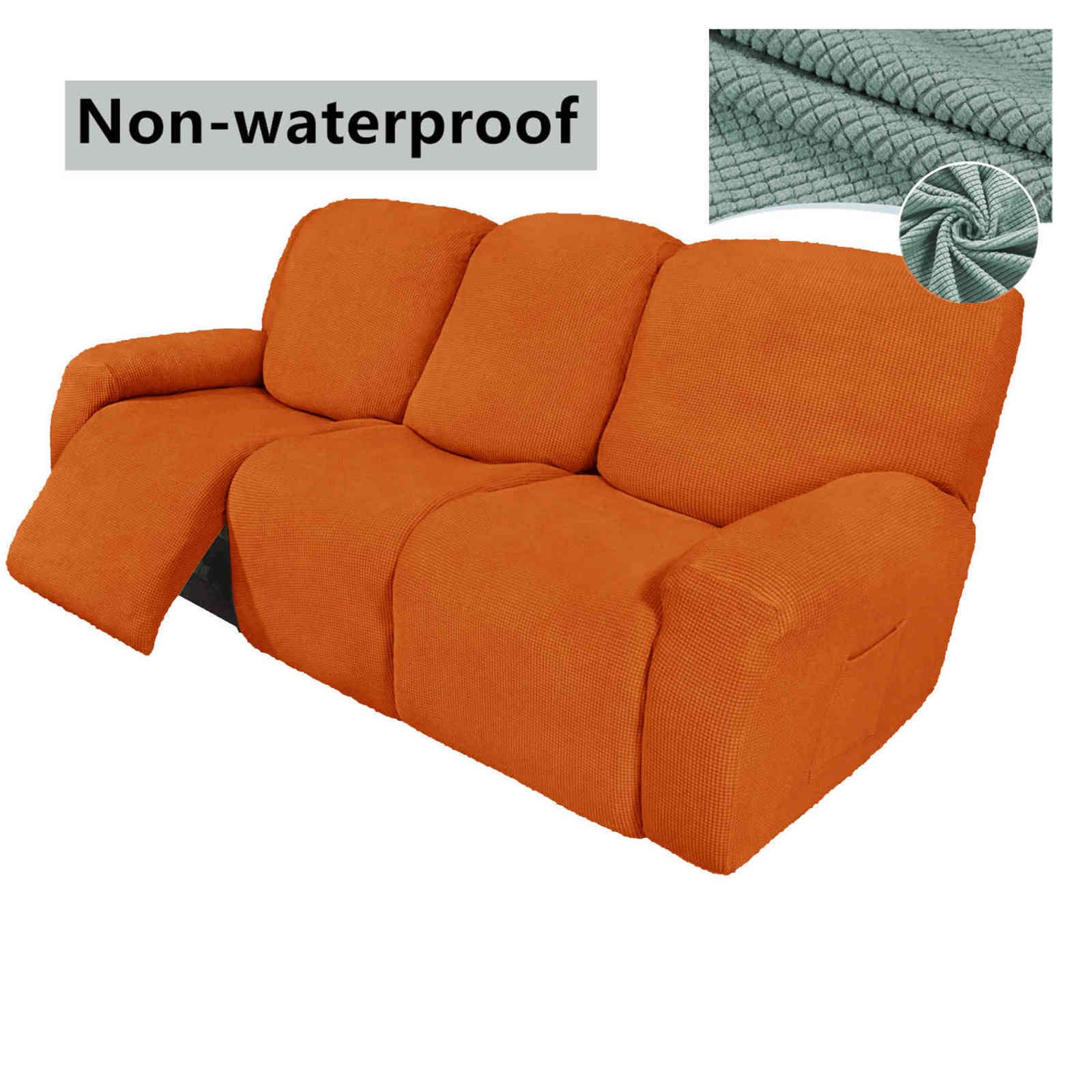 Orange-jacquard-1 Seat Split 4 Piece