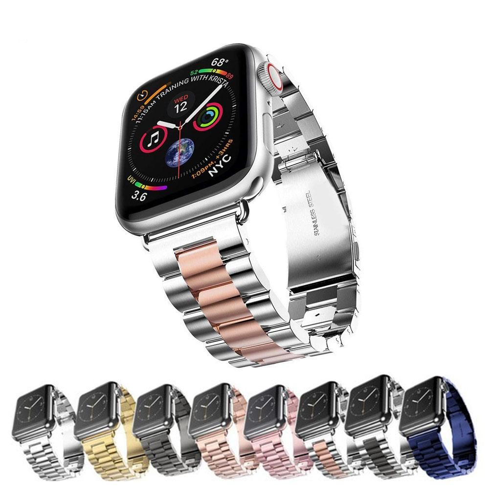 Fashion Metal Bracelet Stainless Steel Strap For iWatch Series 7 6 5 4 3 2 Watchbands Apple Watch 44mm/40mm 42/38mm Band