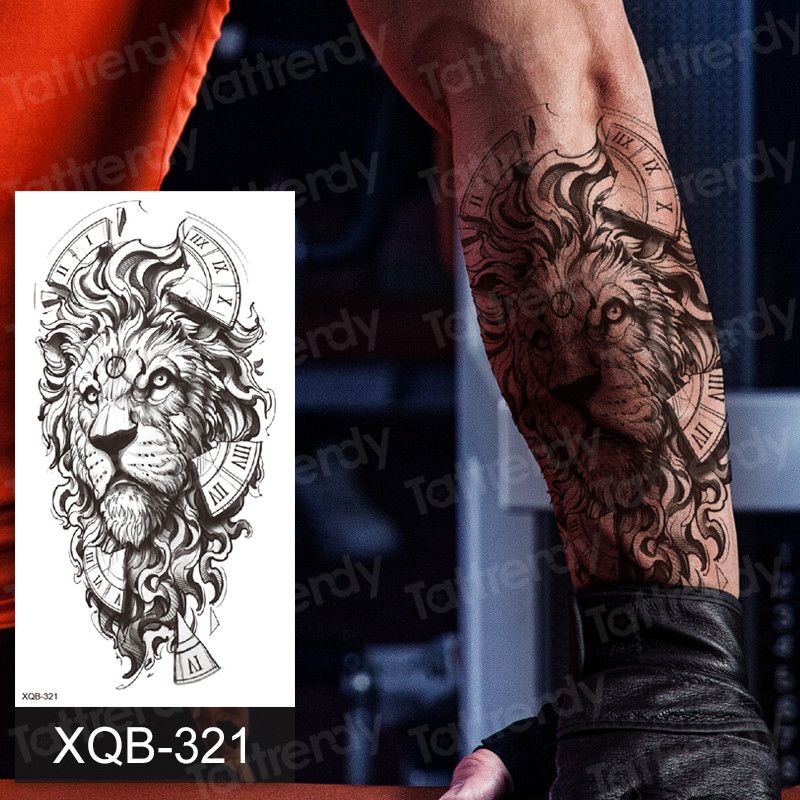 arm band tattoo men boy sexyy black temporary waterproof tattoo wolf tiger  lion king tribal tattoo
