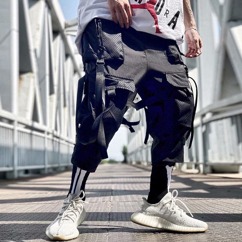 Mens Pants Men Multi Pocket Functional 