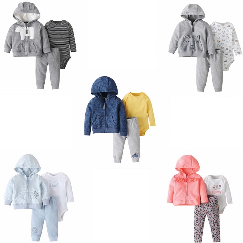 Compra Ropa Para Ninos Set Boys Girls Traje De Tres Piezas Algodon Recien Nacido Otono E Invierno Manga Larga Manga Para Ninos Bebe 6 Meses A 1 Ano Zmy109 Barato Entrega