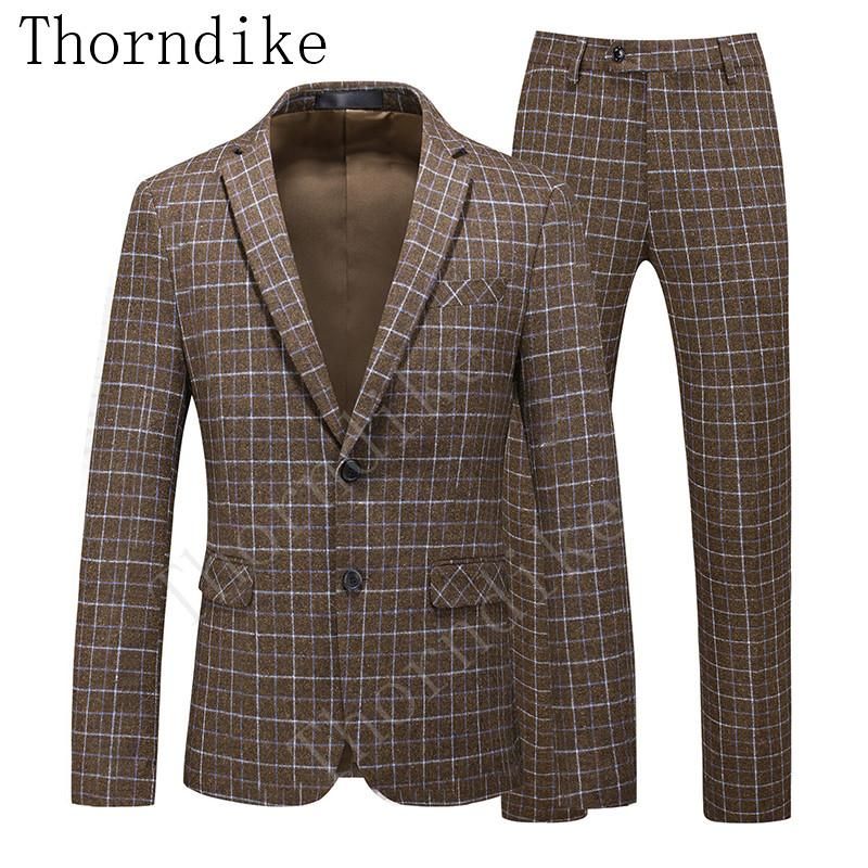 Compra Trajes Para Hombres Blazers Thorndike Tamaño Asiático 2021 Fashion  Boutique Plaid Men Traje Café Formal Negocio Casual 3 Piezas Chaqueta +  Chaleco + Pantalones Barato | Entrega Rápida Y Calidad | Es.Dhgate