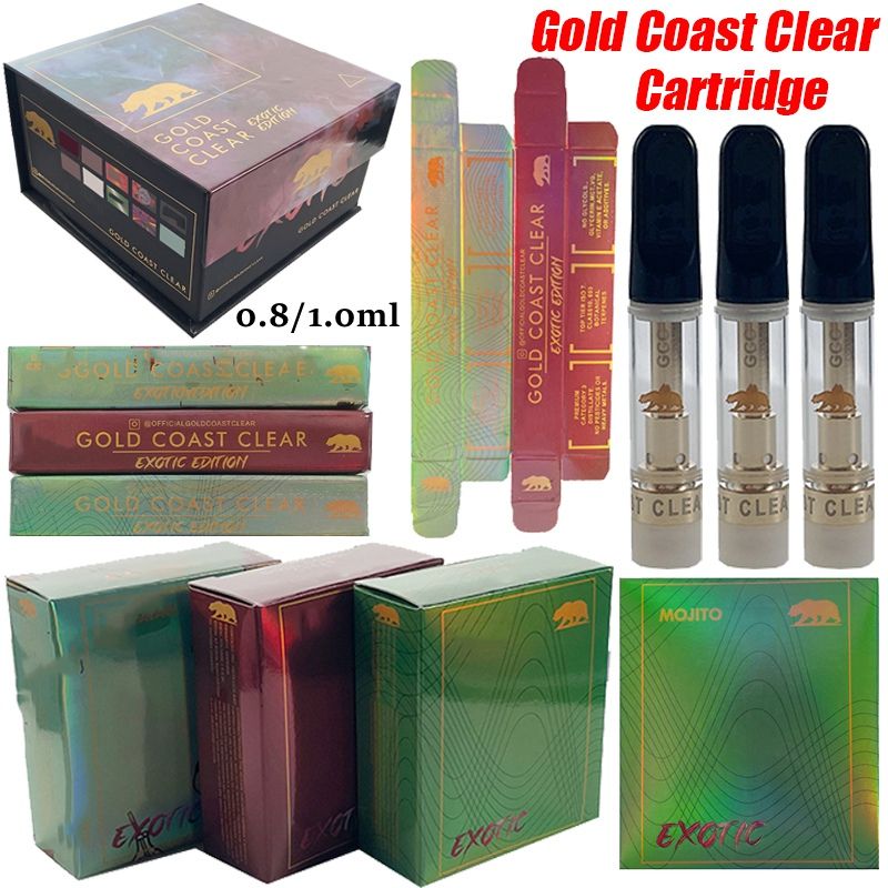 Gold Coast Clear Vape Cartridges 10 Strains Atomizer Thick Oil Atomizers 1ml 0 8ml Vapes Pen Carts Glass Tank Ceramic Coil 510 Thread Vaporizer Empty Packaging From Ascycling 0 88 Dhgate Com