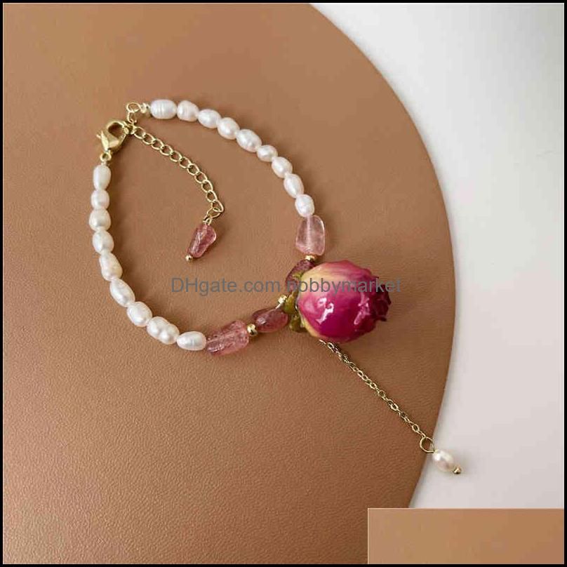 Bracelet de perles de cristaux de fraise A NA