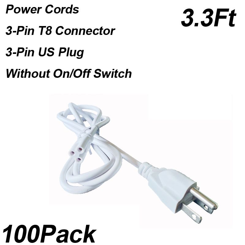 3.3Ft 3-Pin Power Cords Without Switch