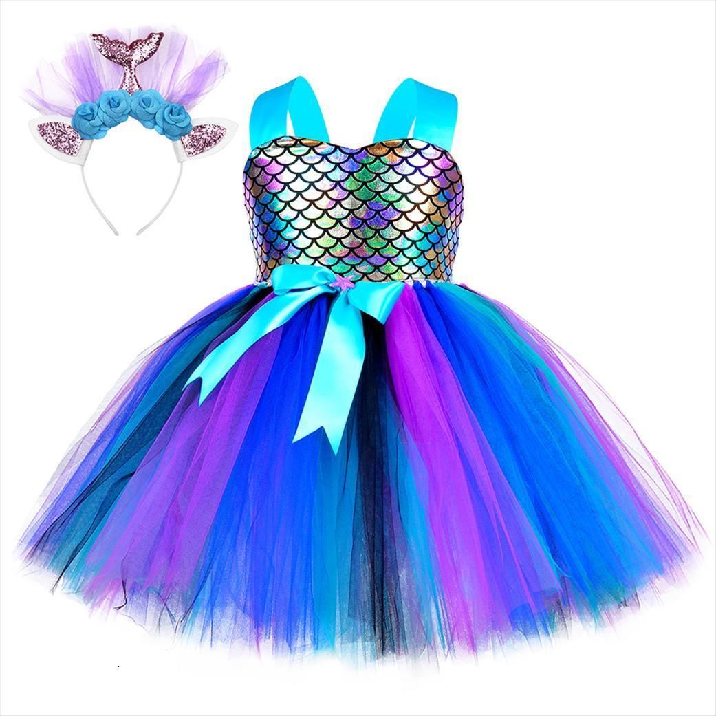 Pequeña sirena tutu para niñas niña vestidos princesa cumpleaños fiesta disfraces niños ropa de año año Pequeña sirena tutu para niñas niña vestidos princesa cumpleaños fiesta disfraces niños ropa de año año