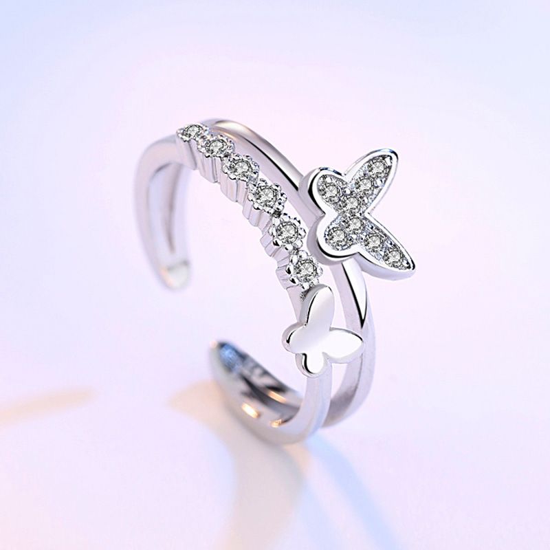 USA Seller CZ Butterfly Ring Sterling Silver 925 Best Price Jewelry Selectable 