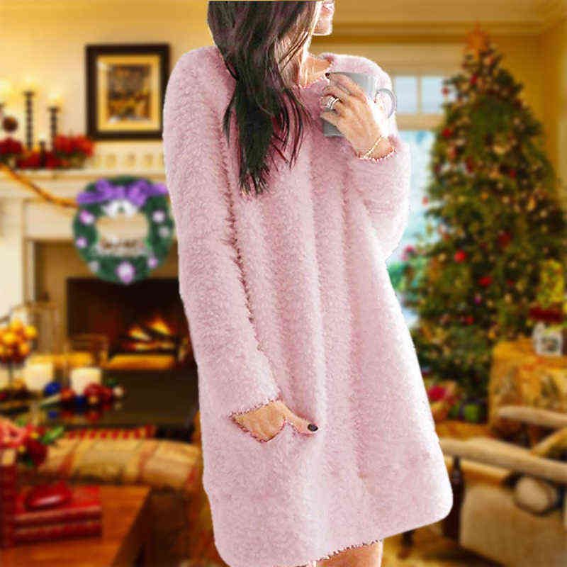 Compra Festival De Invierno Vestido De Peluche Para Niñas 2022 Vestidos  Cálidos Vestidos De Bolsillo Homewear O Cuello Suelto Robe One Piece Vestido  De Navidad S 5XL G1120 Barato | Entrega Rápida