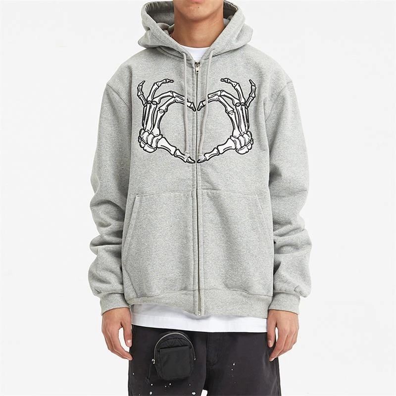 Compra Hombre Y2k Estética Gótica Sudadera Con Capucha Halloween Gráfico  Esqueleto Impresión Manga Larga Cremallera Sudaderas Chaqueta Abrigo  Streetwear Barato | Entrega Rápida Y Calidad | Es.Dhgate