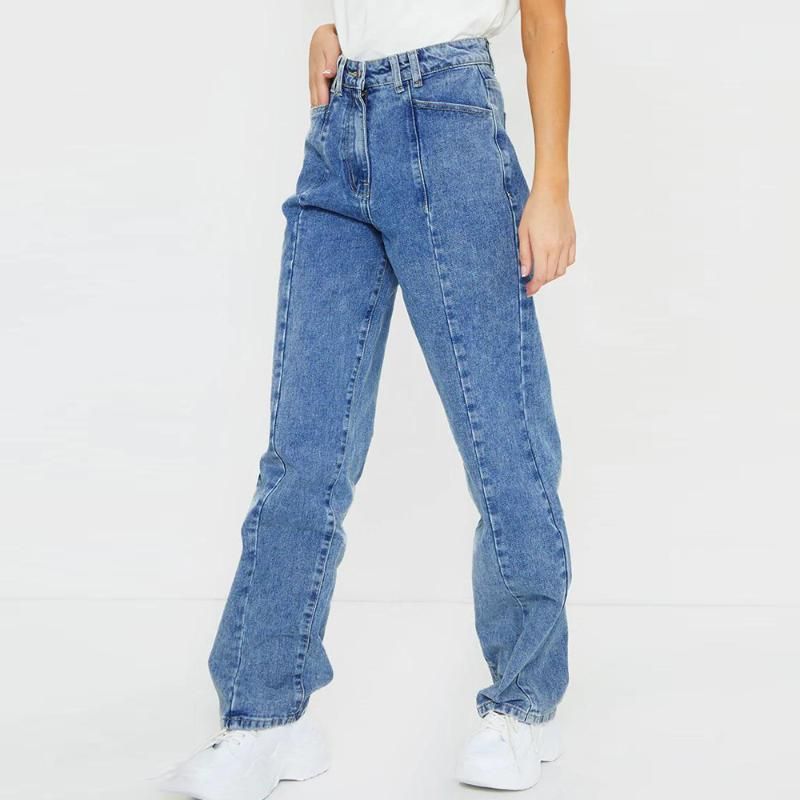 Compra Pantalones Vaqueros De Mujer Hombres Rectos Denim Pantalones De  Zanahoria Pierna Ancha Hermosa Pantalón Boyfriend Aesthetic Classic Street  Chica Estudiante Paño Barato | Entrega Rápida Y Calidad | Es.Dhgate