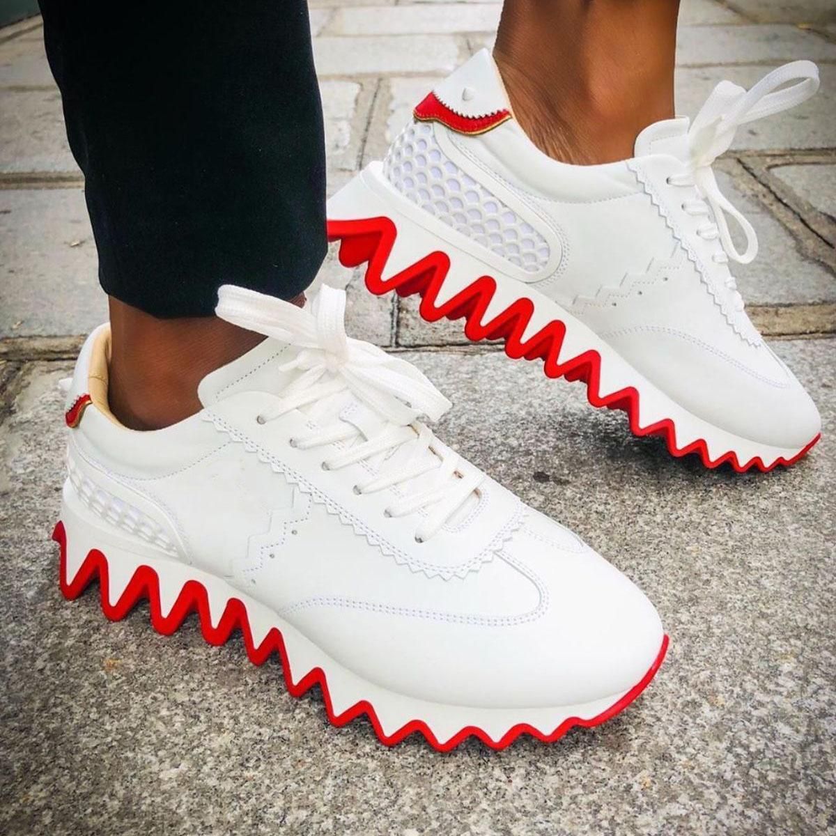 Acquistare 21s Stile Divertimento Scarpe Da Uomo Scarpe Da Fondo Rosso  Scarpe Da Ginnastica Loubishkarks Donna Piatta Piatta Suola Seghettate,  Super Regalo Da Uomo A Suola Rossa Scarpe Da Uomo Abito Da