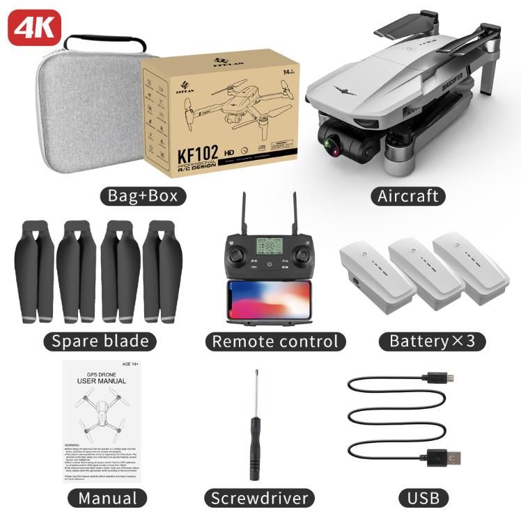 # 3. Imballaggio 4K-con 3 batteria