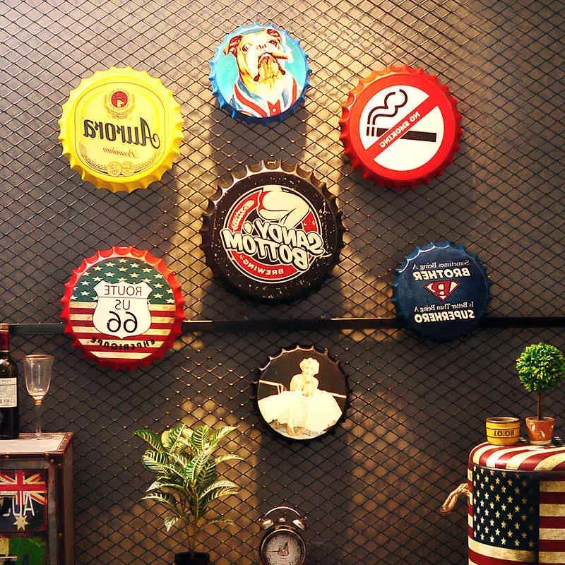 Metal Tin Sign best beer is a open one Decor Bar Home Vintage Retro Poster Cafe 