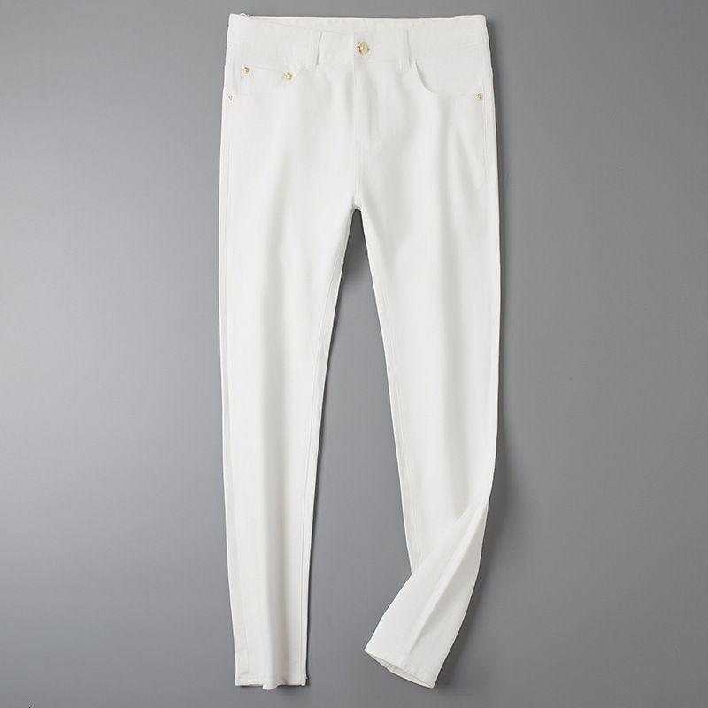 Compra Pantalones Vaqueros Blancos MEDUSA MEDUSA Bordado De Gordos Altas Y  Otoño Pantalones De Los Hombres Delgados Delgado Barato | Entrega Rápida Y  Calidad | Es.Dhgate