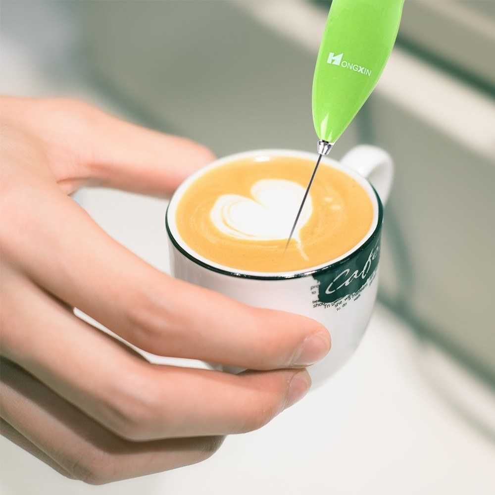 1pc Powerful Handheld Milk Frother, Mini Milk Foamer, Battery Operated (Not  included) Stainless Steel Drink Mixer for Coffee, Lattes, Cappuccino,  Frappe, Matcha, Hot Chocolate