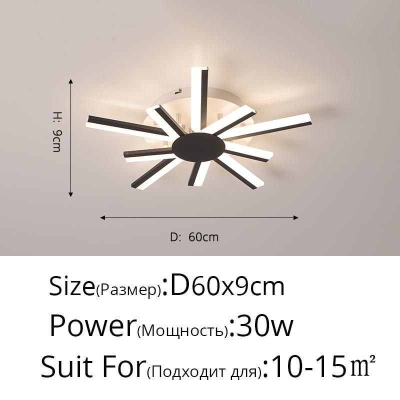 黒60x9cm暖かい白のリモートなし