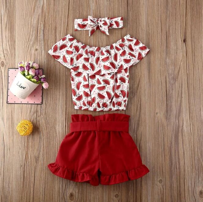 Compra Niños Conjuntos Niños Bebé Niña Sandía Impresa Volantes Tops  Camiseta Pantalones Cortos Pantalones Encantadores Ropa De Moda Barato |  Entrega Rápida Y Calidad | Es.Dhgate