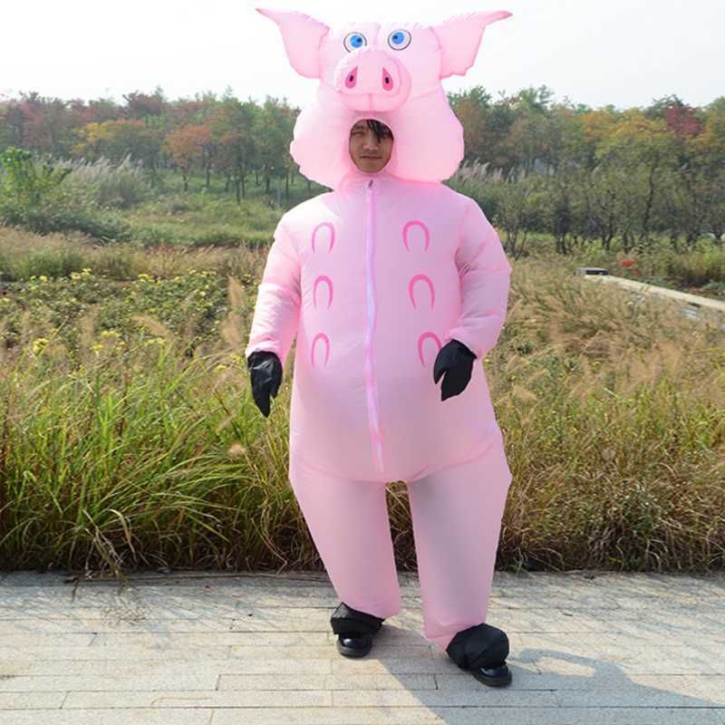 Inflatable Pink Pig Costume Adult Kids Fancy Dress Anime Cosplay Costume Animal Halloween Pig Cute Funny Inflatable Pink Pig Costume Adult Kids Fancy Dress Anime Cosplay Costume Animal Halloween Pig Cute Funny