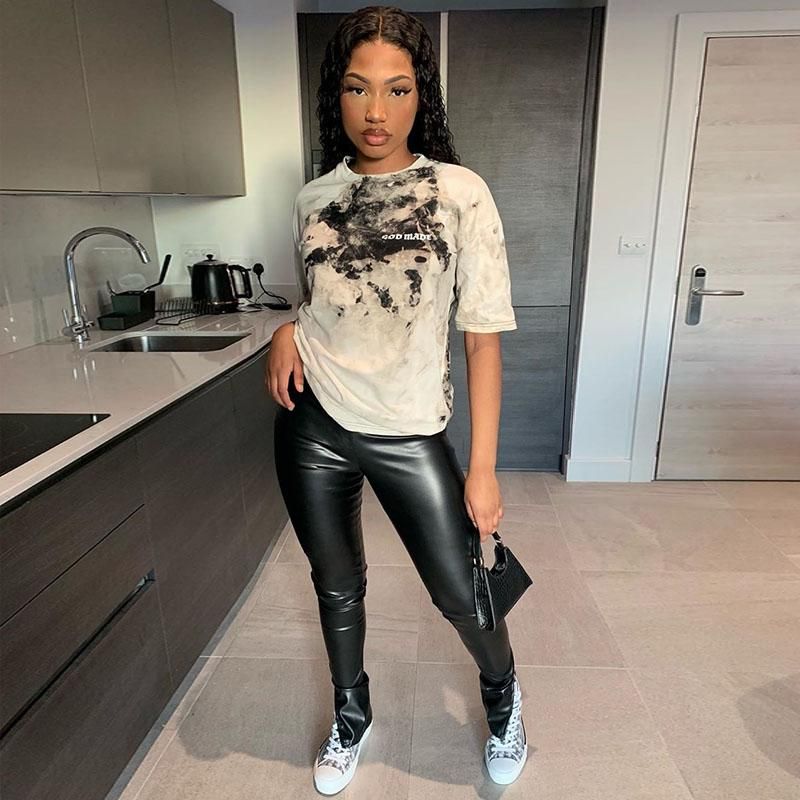 Acquista Leggings Da Donna Sexy Vita Alta Vita In Ecopelle Donne Nero PU  Pantaloni Matita Pantaloni Slim Fit Split Orlo Lunghi Pantaloni Moda  Signora Bottoms A 13,26 € Dal Cinda02 | It.DHgate.Com