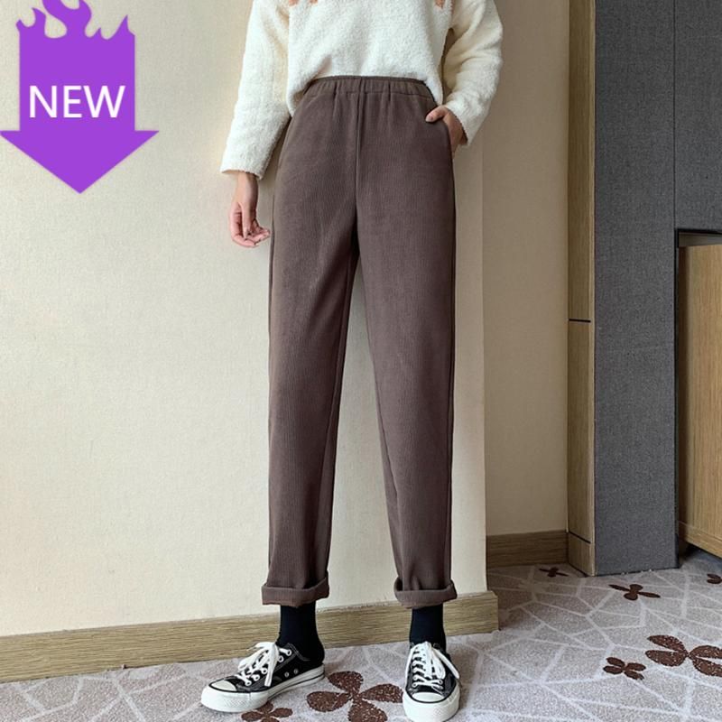 Compre Pantalones Harem Sueltos Femenino Sólido Pantalón Largo MÁS TAMAÑO  MUJER MUJERES 2021 Otoño Invierno Alto Cintura Ancha Capris A 37,46 € Del  Perkyytrade | Es.Dhgate.Com