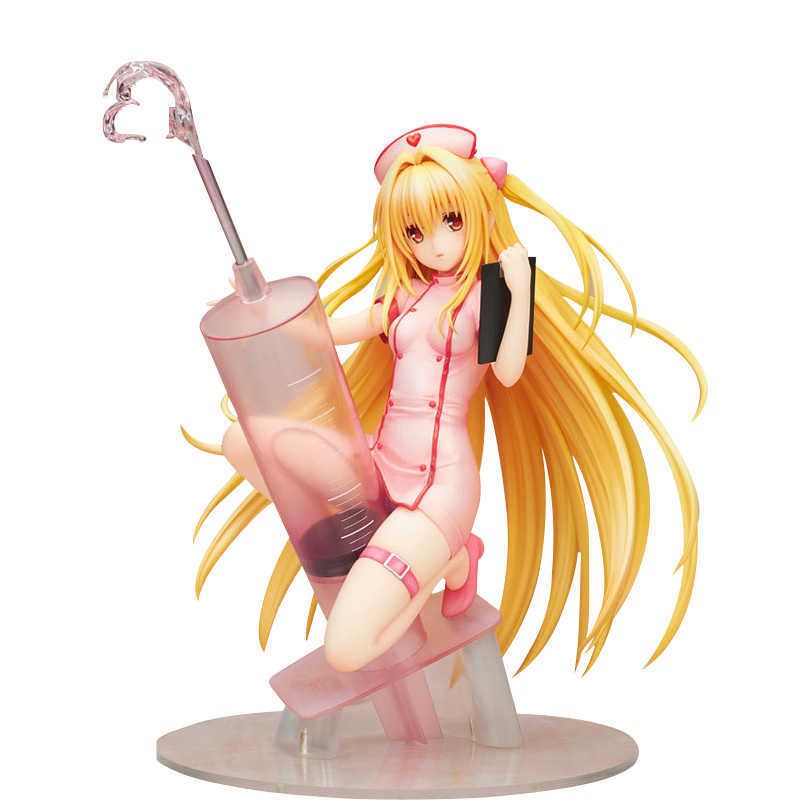 To LOVE Eve Pink medical uniform nurse Needle anime figures 20cm sexy girl  figure PVC action figure Collection Model Doll Gifts Q0722