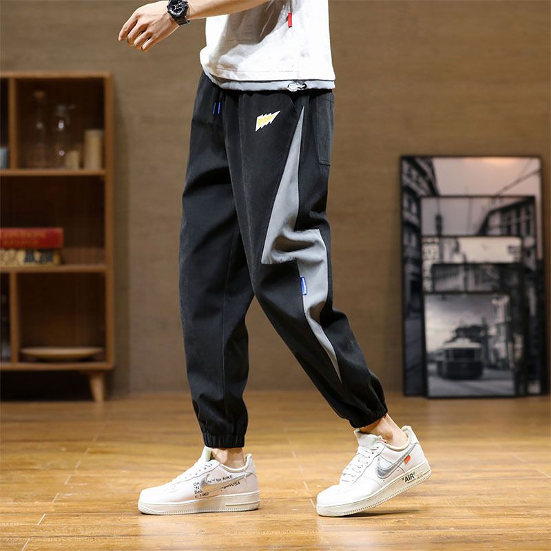 Compra Pantalones Color Matching Flow Sports Drawstring Leggings Moda  Coreana Pantalones Para Hombres Casuales Barato | Entrega Rápida Y Calidad  | Es.Dhgate