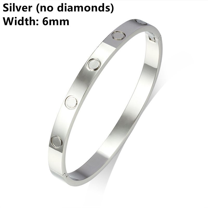 6mm argento senza diamanti