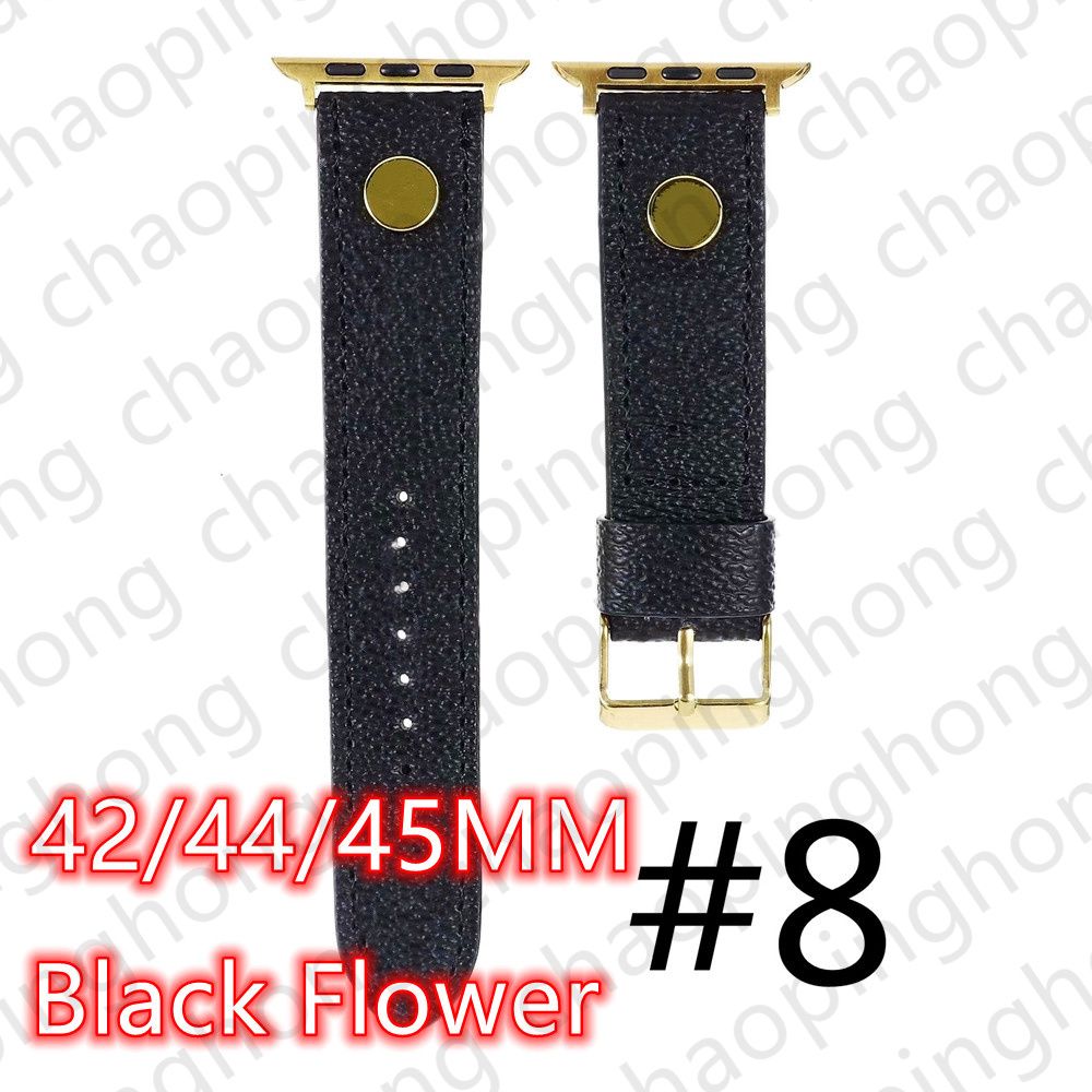 8#42/44/45/49mm schwarze Blume+Logo