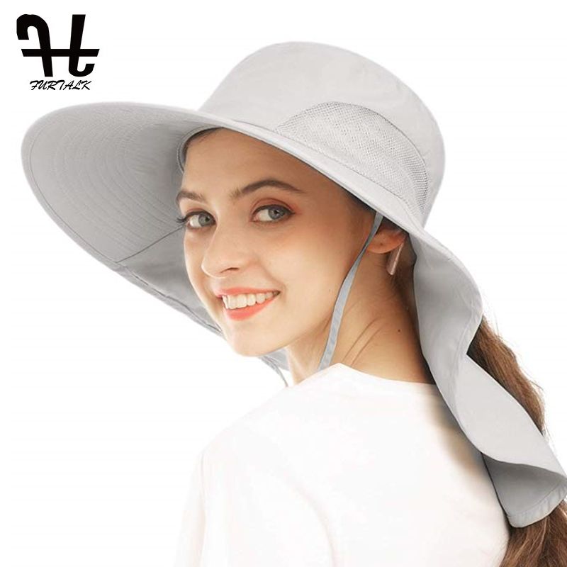 Sombrero sol mujer para mujeres de verano Safari Safari sombreros con colgajo de cuello