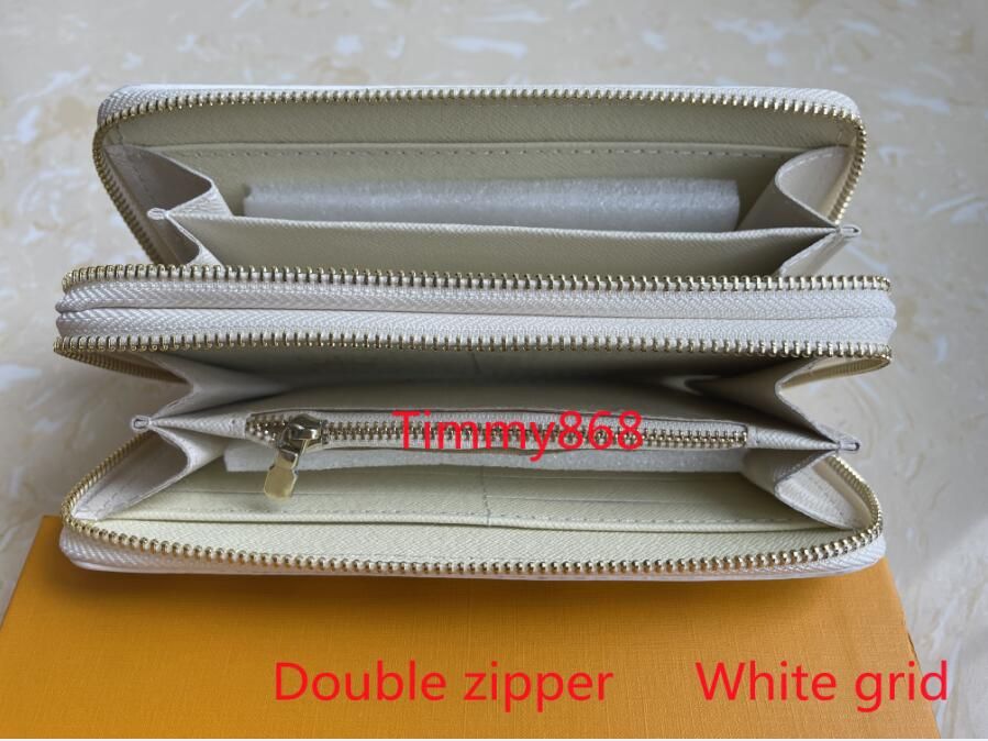 Double zipper White grid