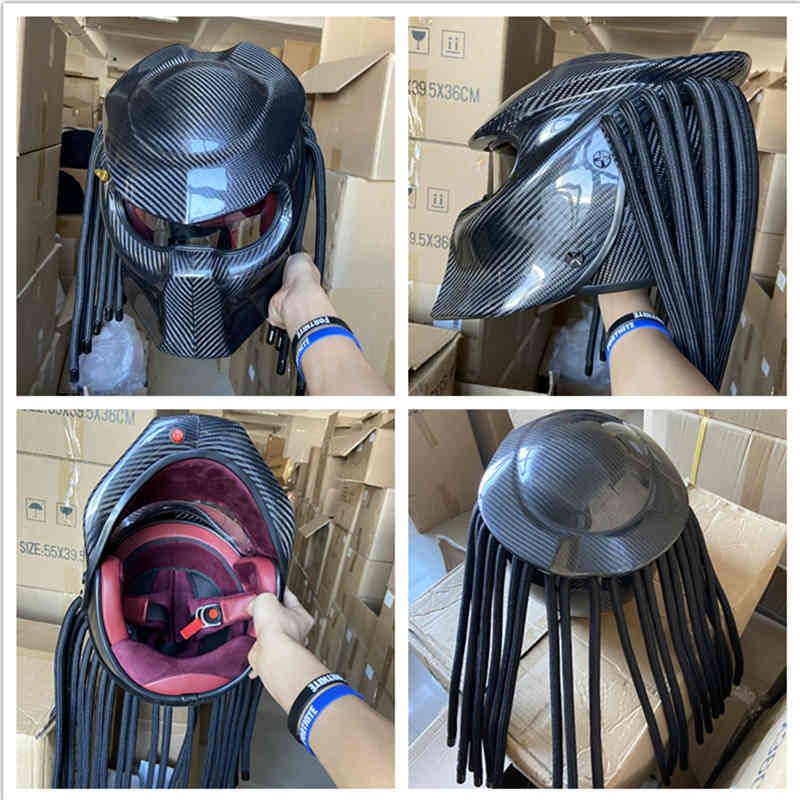 Soman Black Predator Face Helmet Retro Street Gear Dot ECE Casco Moto De 312,1 € | DHgate